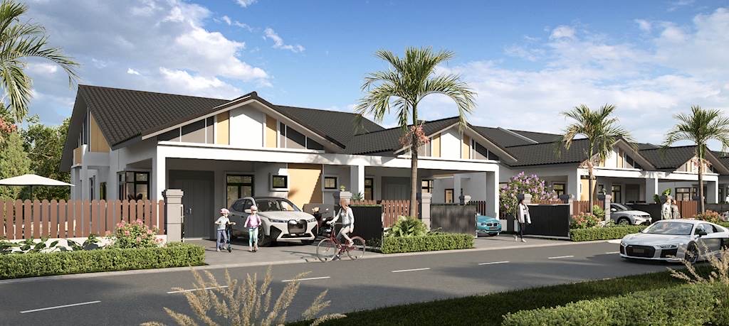 Artist's impression of the cluster homes at Bandar Botani Jasin