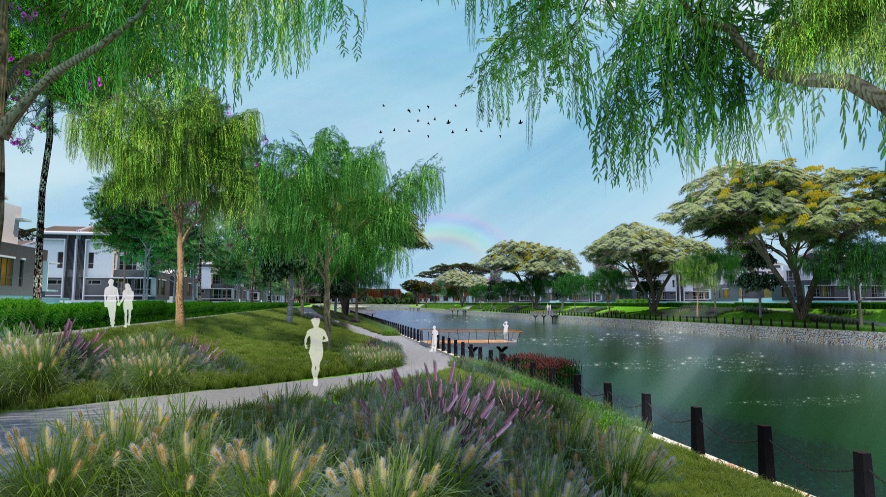 Artist's impression of the lake park at Bandar Botani Jasin