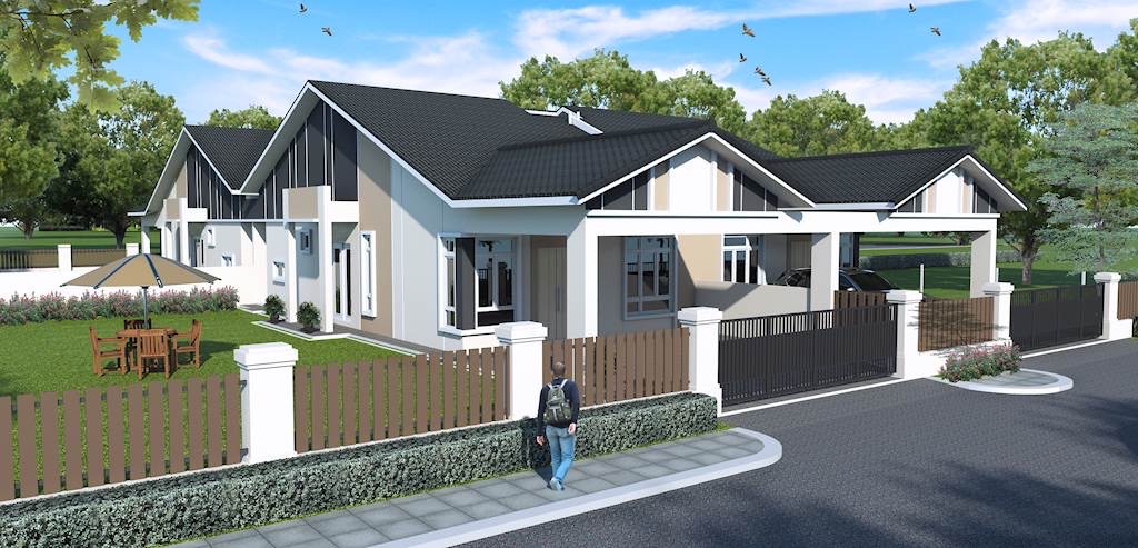 Artist's impression of the semi-detached homes at Bandar Botani Jasin