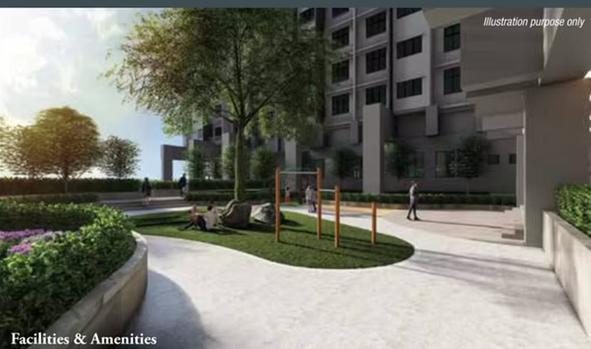 Landscaped amenity area at Klebang Cove Residensi