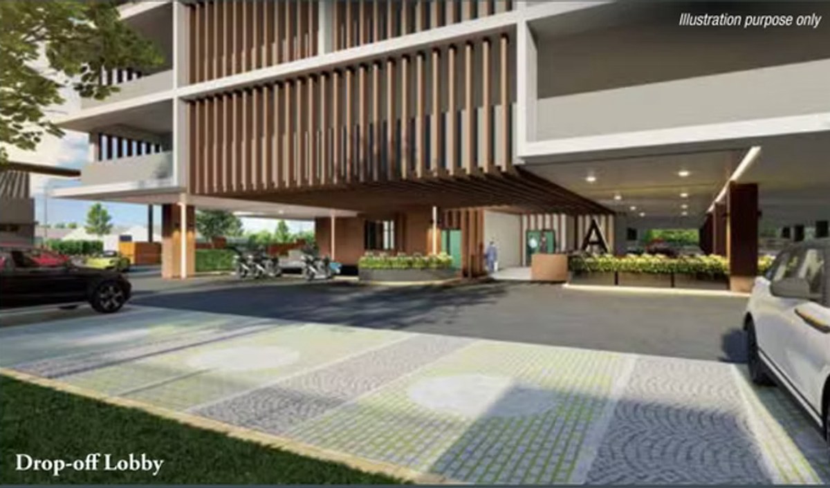 Drop-off lobby at Klebang Cove Residensi