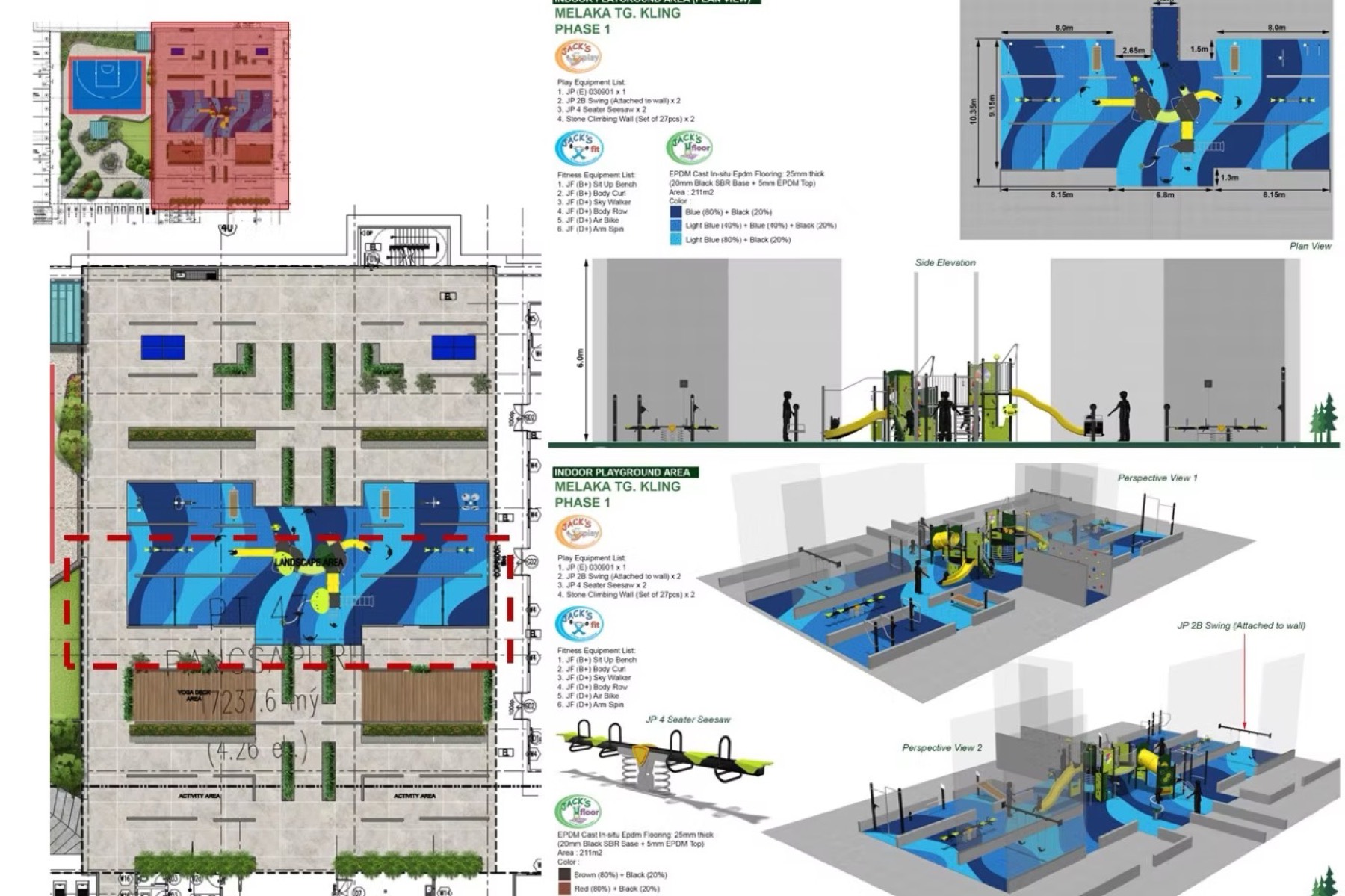 Klebang Cove playground and pool layout plan