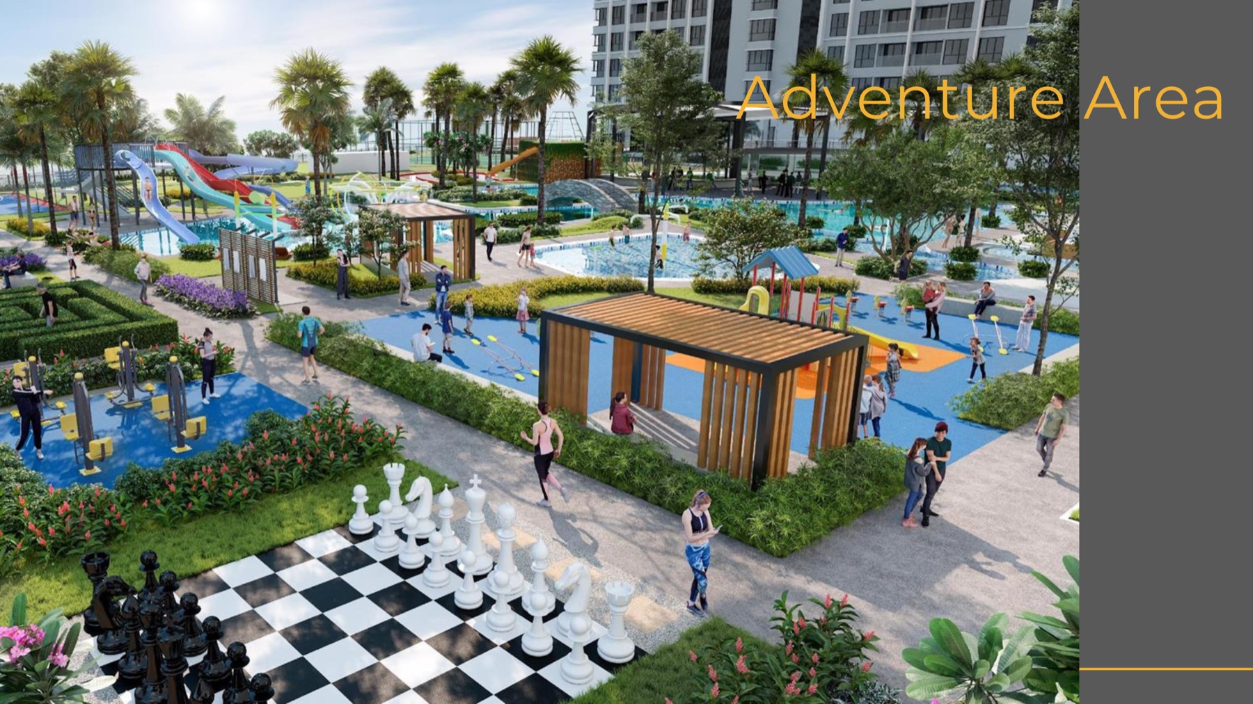 Artist's impression of the adventure play zone at Parkland Avenue