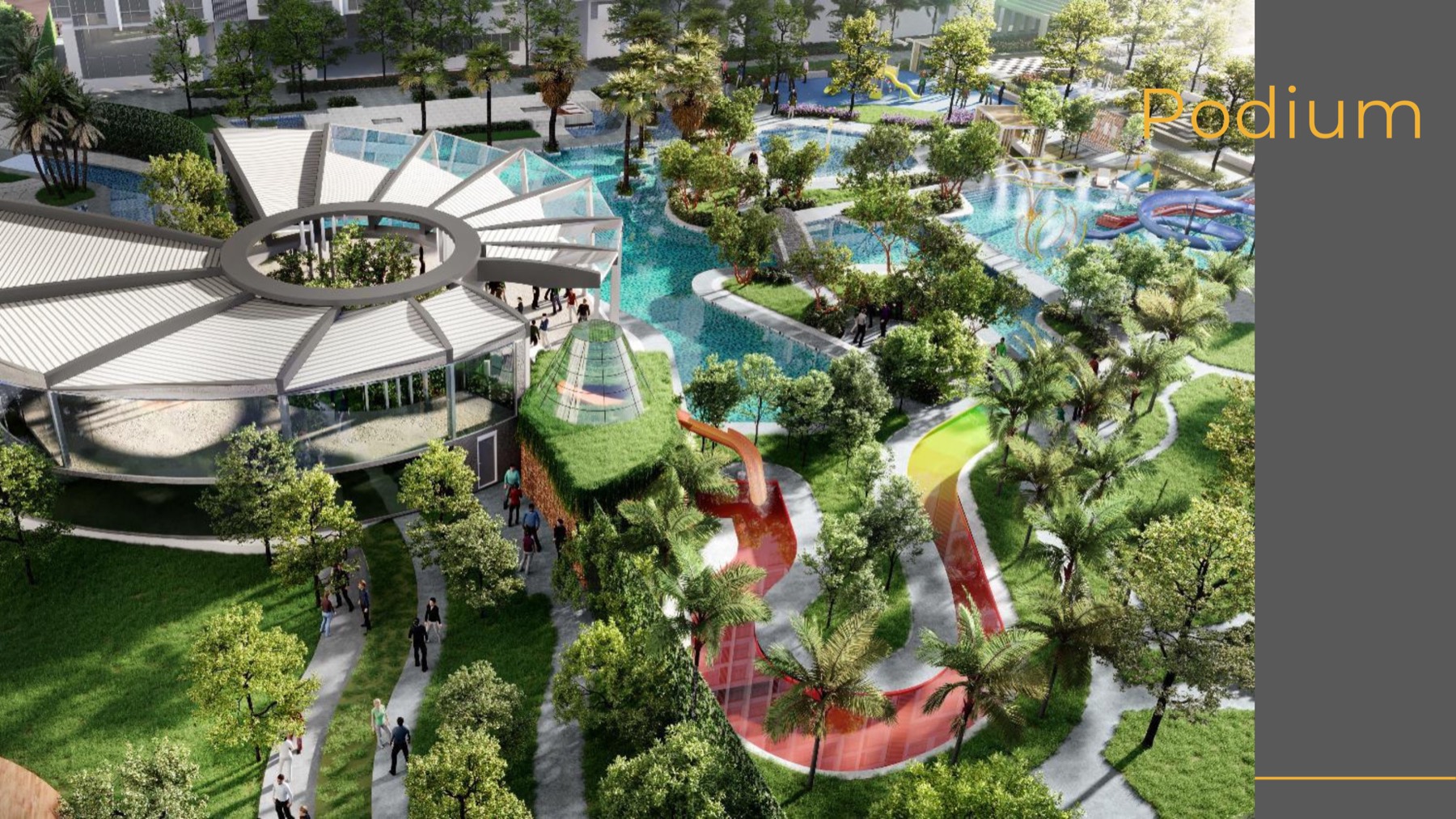 Artist's impression of the landscaped podium at Parkland Avenue