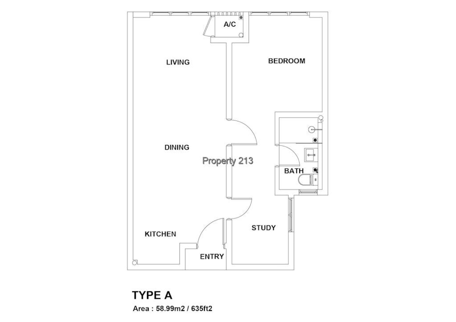 Parkland Avenue Tower A Type A suite floor plan