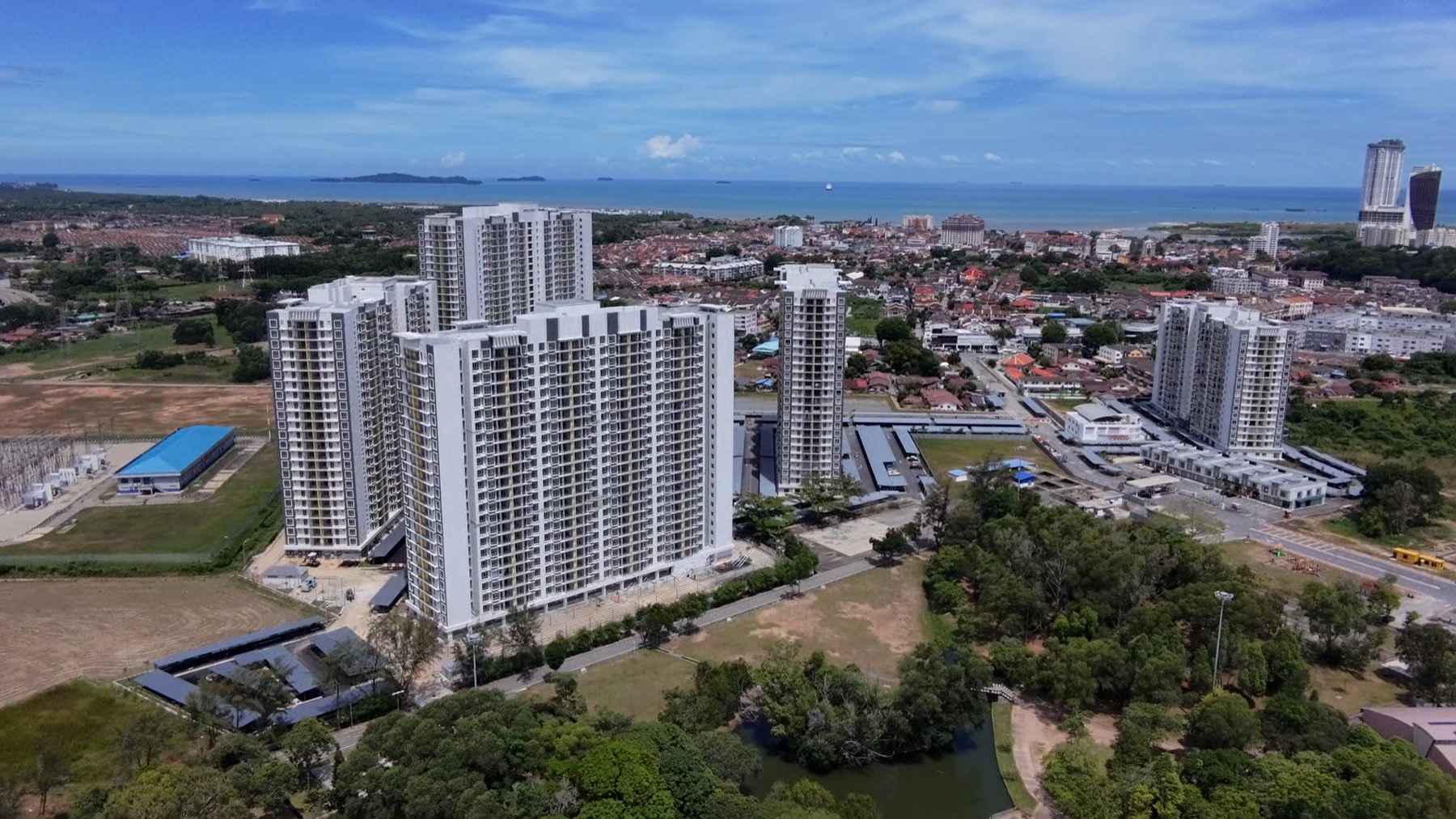 Aerial view of the green surrounding Residensi Sri Serindit