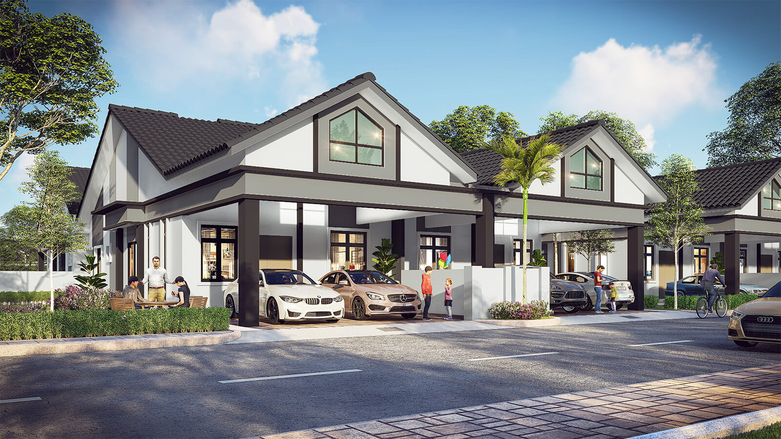 Artist's impression of the single storey cluster houses at Taman Gapam Perdana