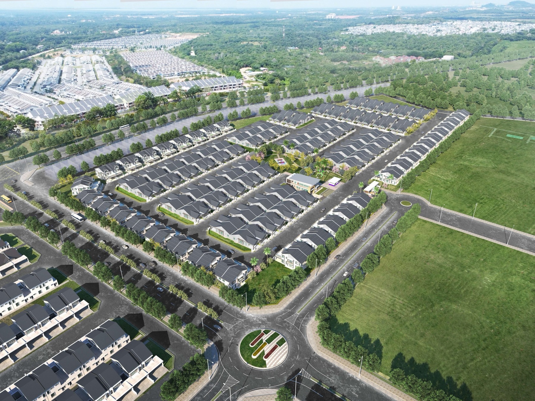Aerial artist's impression of Taman Gapam Perdana, Melaka