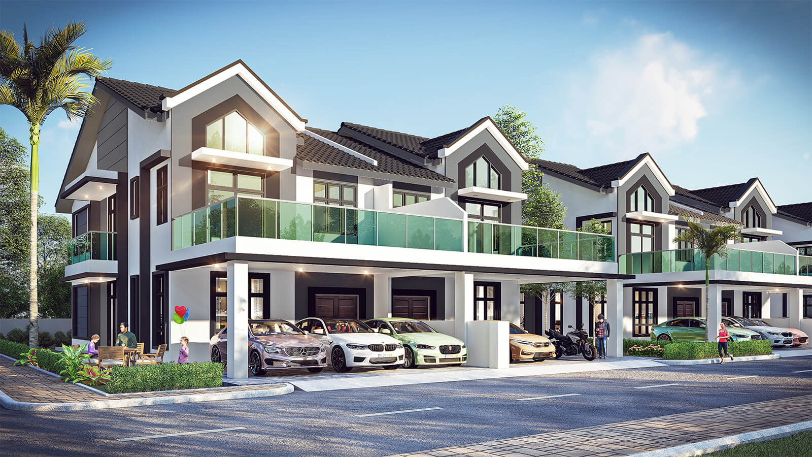 Artist's impression of the double storey semi-detached homes at Taman Gapam Perdana
